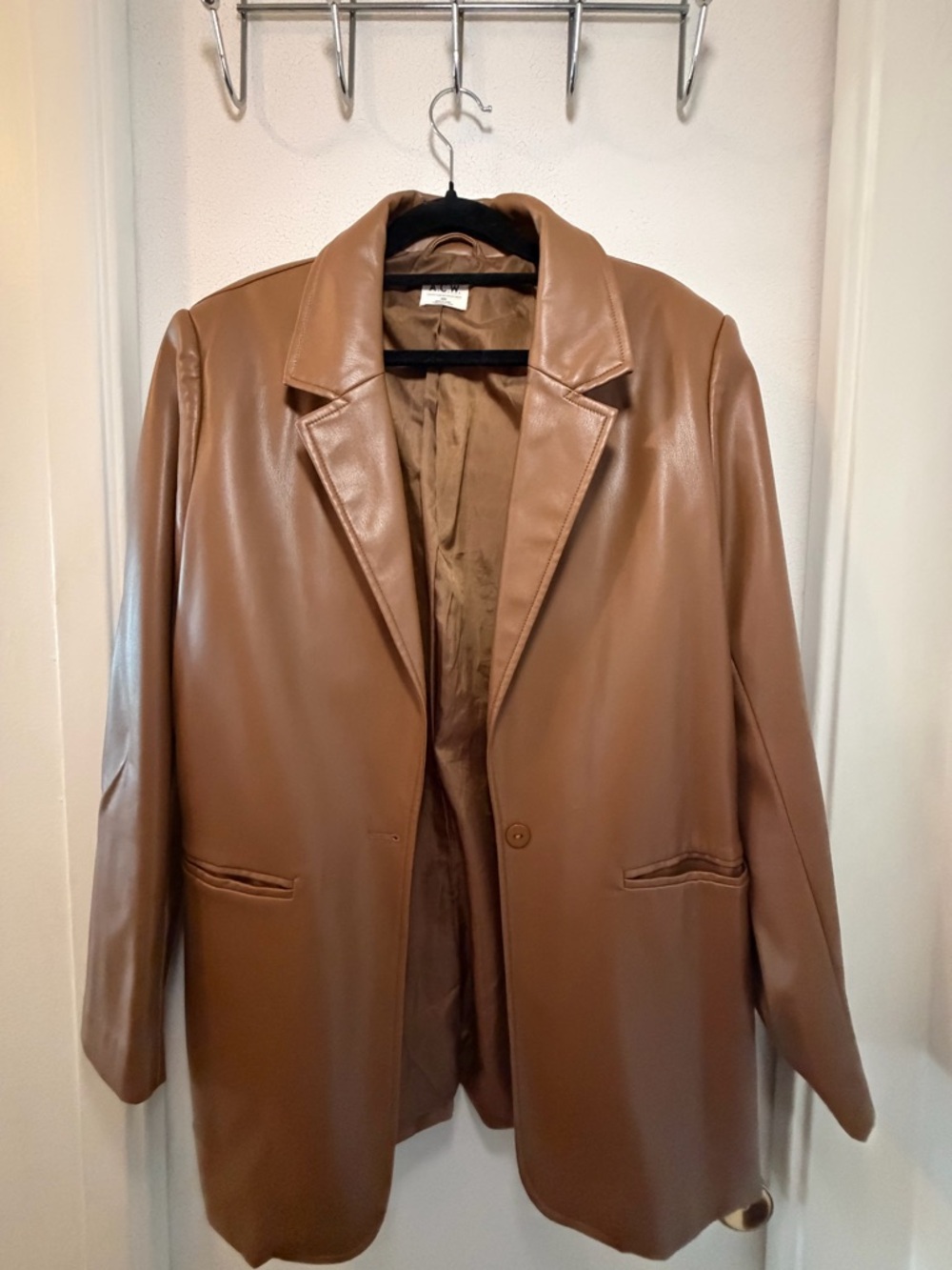 Ardene Brown Faux Leather Blazer Jacket
